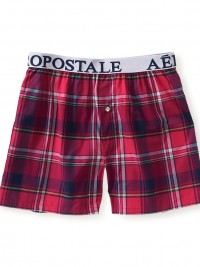 Pánské trenýrky Aero Plaid Woven Boxers - Růžová